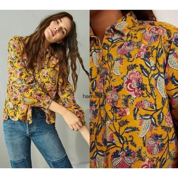 Anthropologie Pilcro Sigourney Corduroy Buttondown - Picture 6 of 11